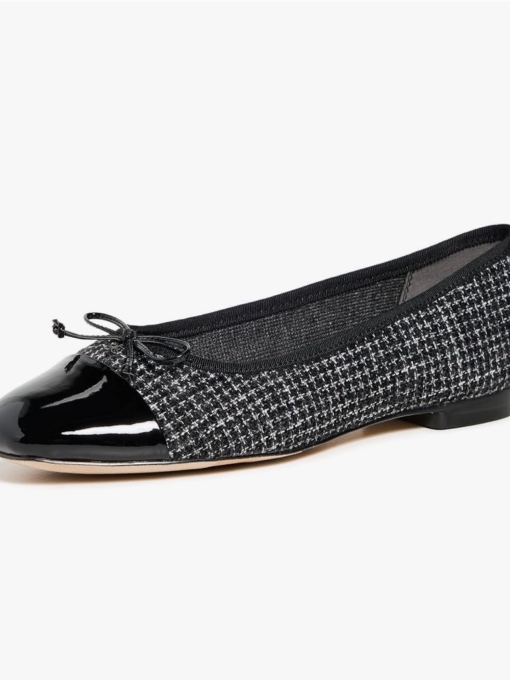 Sam Edelman Black Tweed Ballet Flat with Patent Toe size 9 - Picture 2 of 9